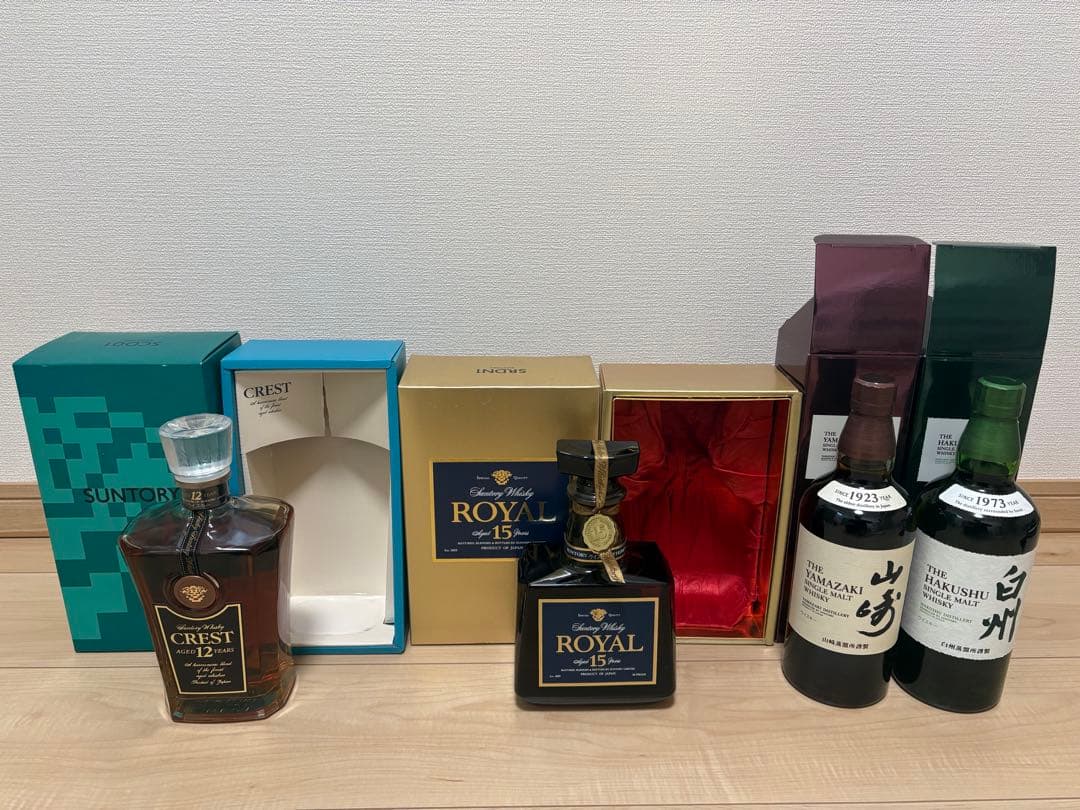 クレスト12年　ローヤル15年 山崎NA 白州NA 4本セット