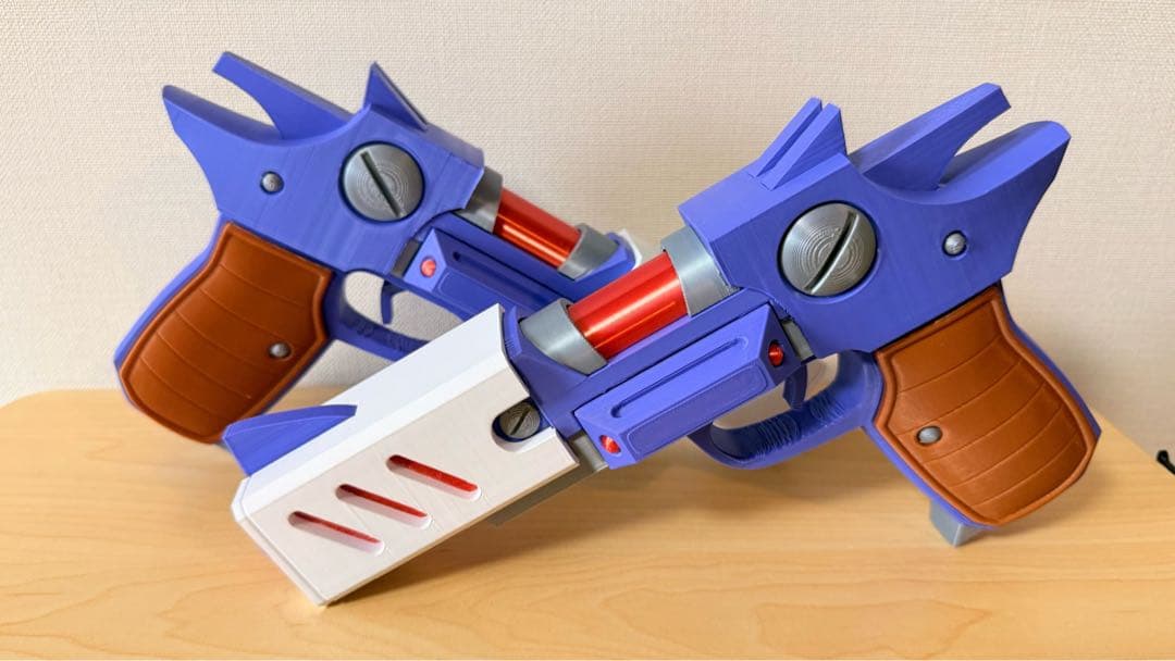 1/1 アクセルの銃 x2｜ロックマンX風｜完全色分け｜モデルガン｜コスプレ用