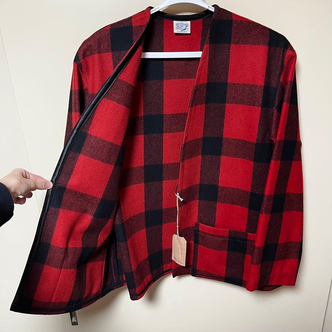 orSlow オアスロウ ウール ジャケット カーディガン チェック柄 XL