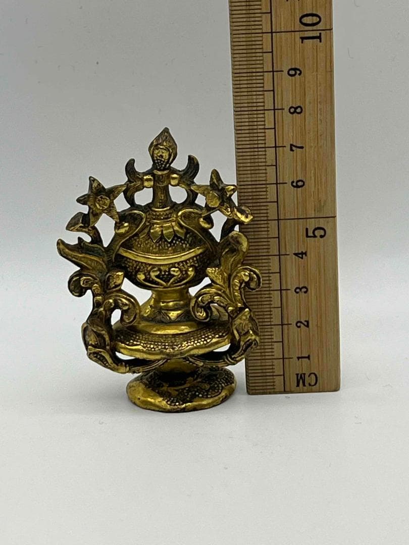 唐時代　铜鎏金 金仏塔 財宝塔 金銅仏具　金宝葫芦塔　仏教用品(B-104④)