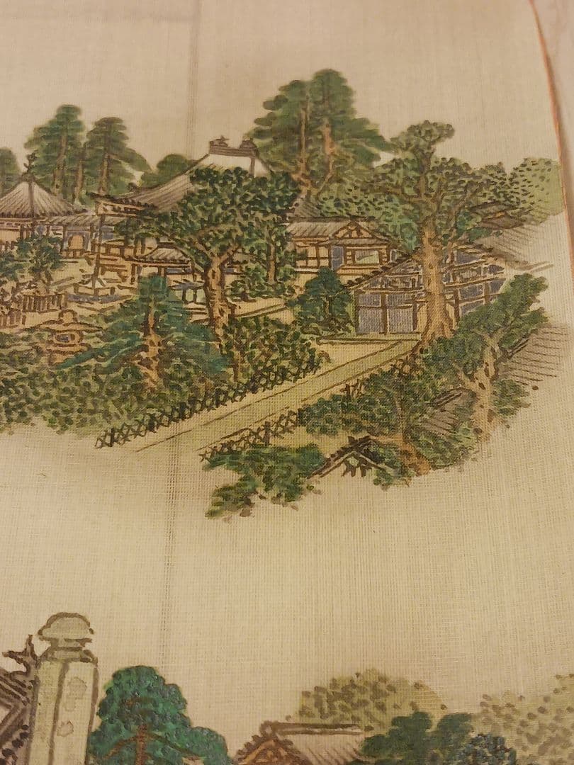 川北霞峰　明治～昭和　京都の人　日本画　風景画　絹本　肉筆　まくり　和