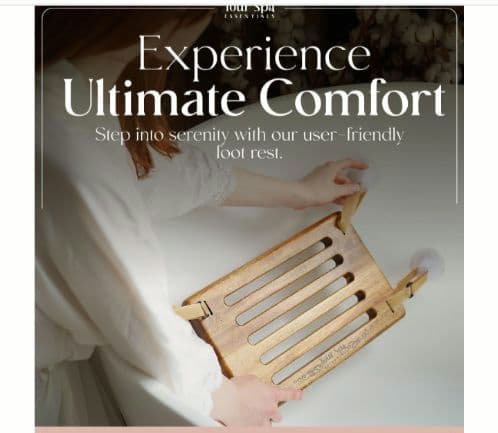 木製 リラックス ポータブルバスルーム フットレスト バスタブアクセサリー