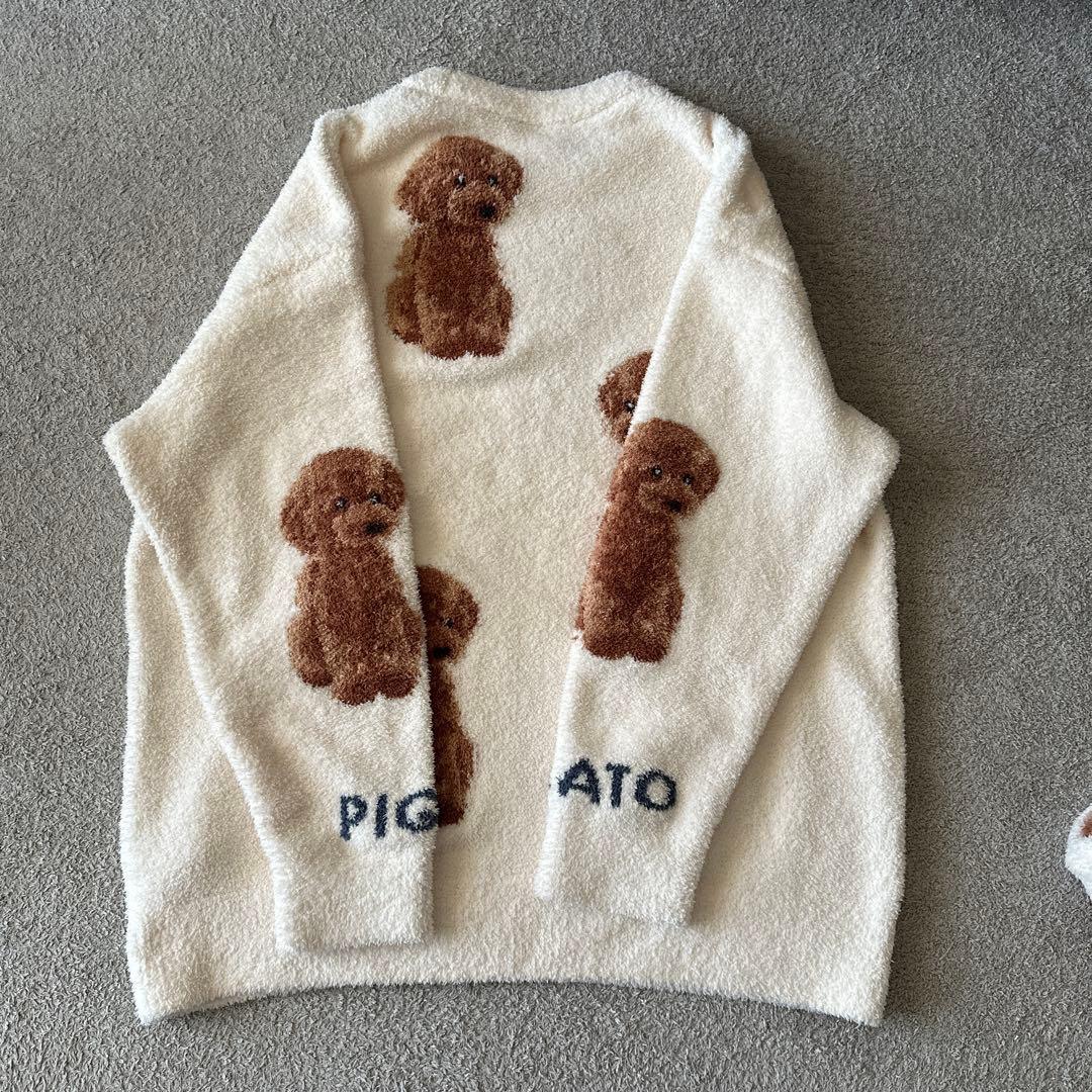 【少し訳あり】ジェラートピケ　ルームウェア トイプードル 上下セット❁