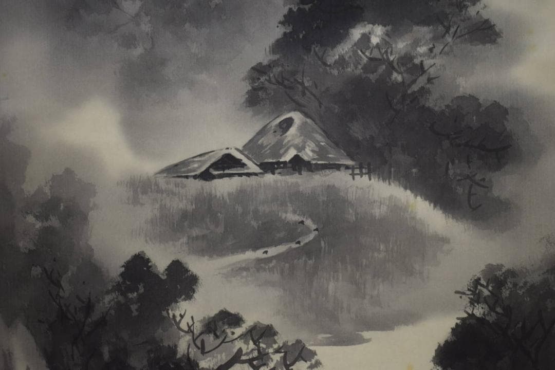 真作/國麗/山水図/布袋屋掛軸HF-518