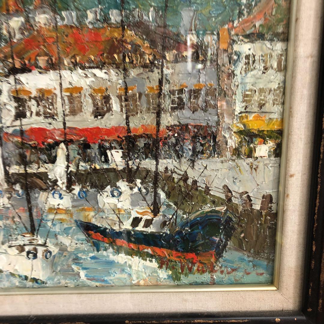 油絵　F8号　渡部ひでき　スキアリス島 額縁付き　取り付け金具付き