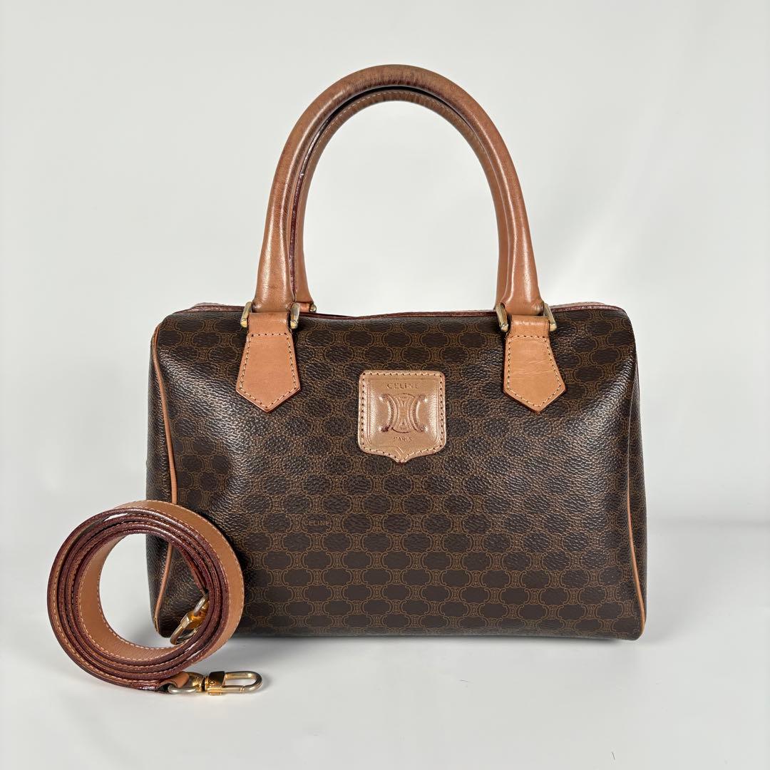 CELINE　ミニボストン　ハンドバッグ　マカダム ショルダー　2WAY　M13
