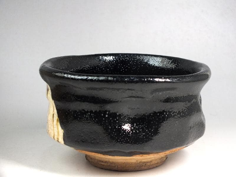 ☆ 野崎幻庵 作 自作黒茶碗 「新宿」 共箱 B4