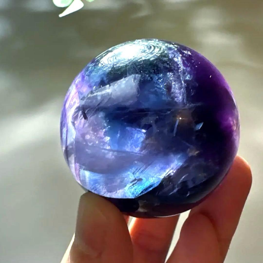 ブルーフローライト　スフィア　4.8㎝　185.6 フローライト　透明感