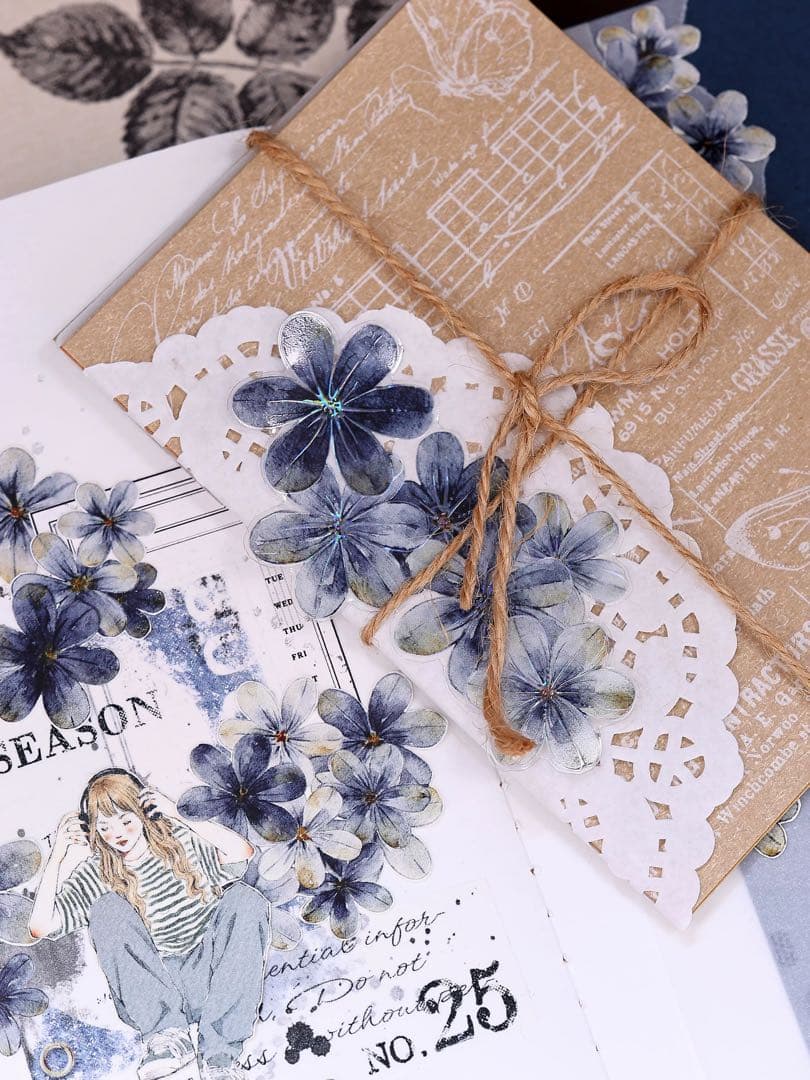 小白家文創《深海蓝》海外マスキングテープ　マステ 【2516】