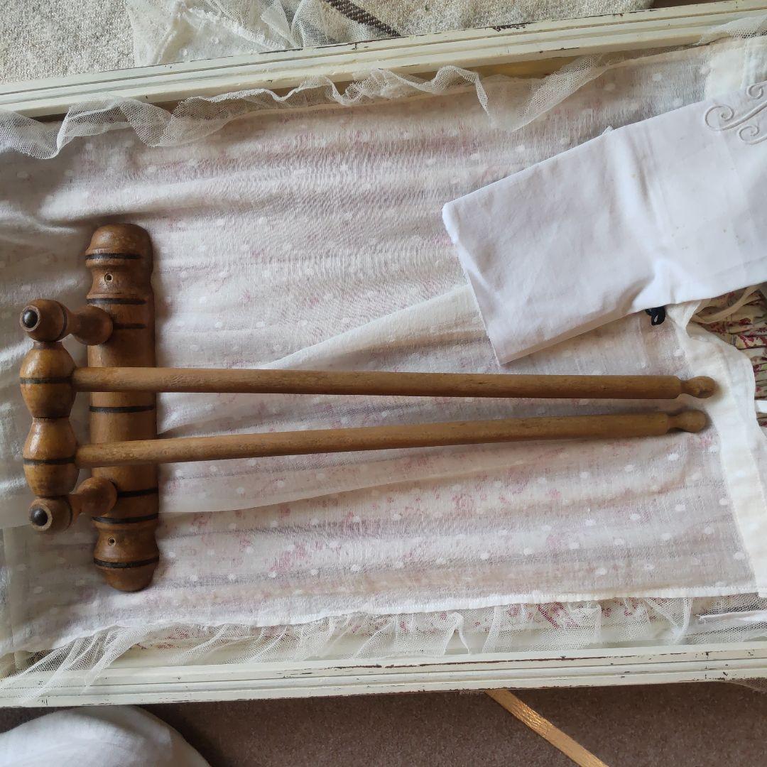 フランス　アンティーク　キッチン　リネンハンガー　バンブーハンガー