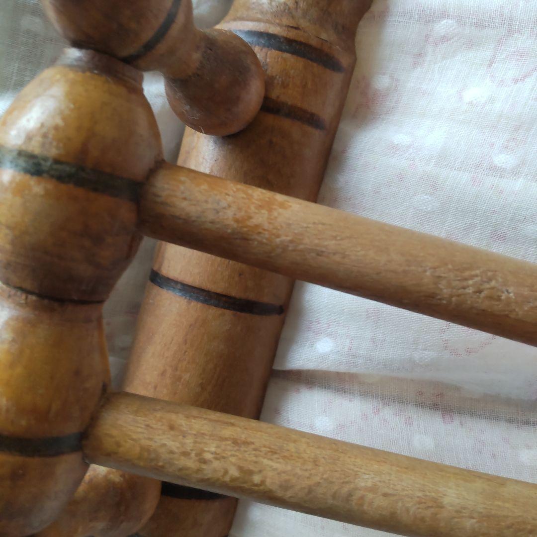 フランス　アンティーク　キッチン　リネンハンガー　バンブーハンガー