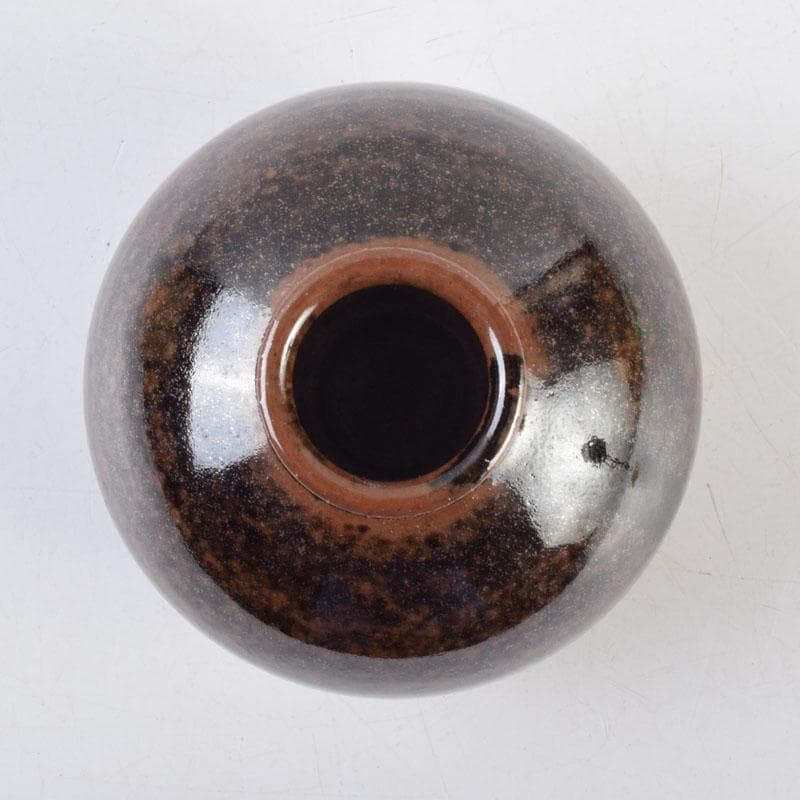 茶道具　松本鉄山作　大名物写　国司茄子茶入　仕覆付　共箱　V　9199