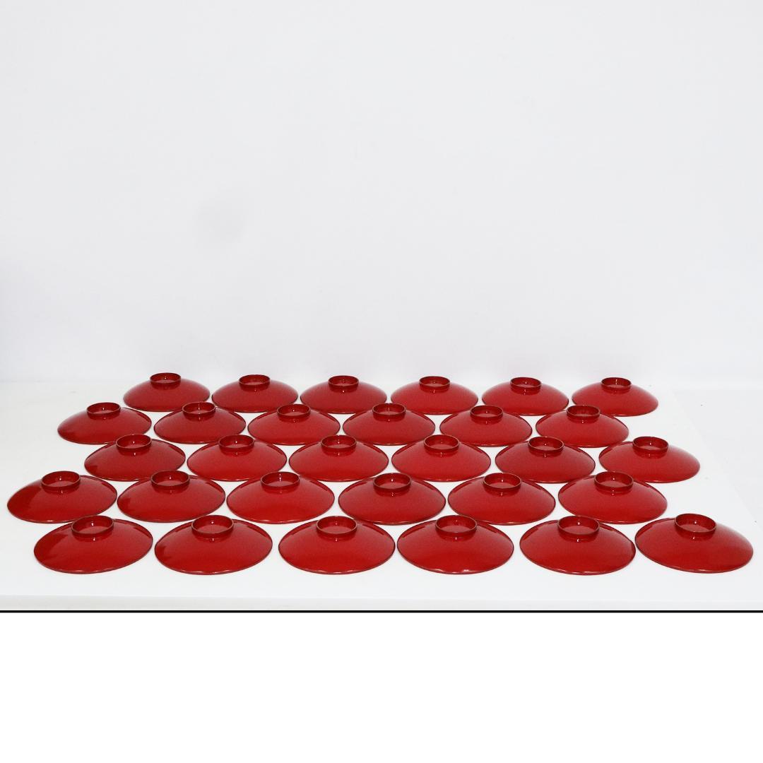 漆芸 絵変わり 鶴亀 鶴 金蒔絵 朱塗引盃 三十客 木皿 箱付き