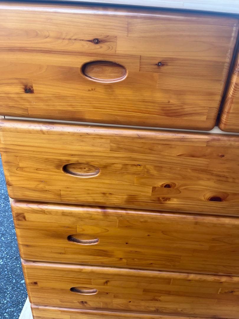 パイン材　木製 六段チェスト ハイチェスト タンス 洋服 収納 箪笥