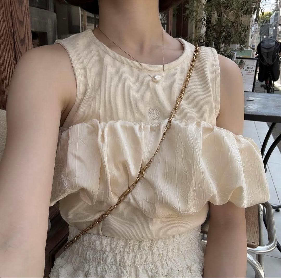 トップス eaphi MULTI SHOULDER PARTS RIB TOPS