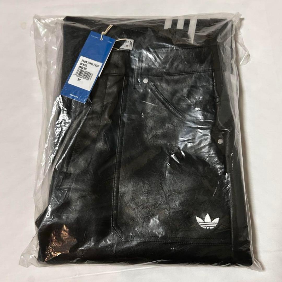 【男女兼用】新品28 Adidas adilenium ビンテージ レザーパンツ