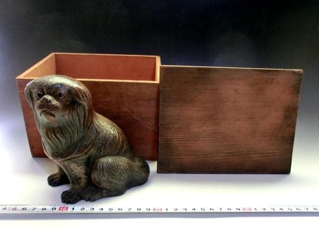 置物■古備前 犬 ちん 江戸時代 オブジェ 戌 古美術 時代物 骨董品■