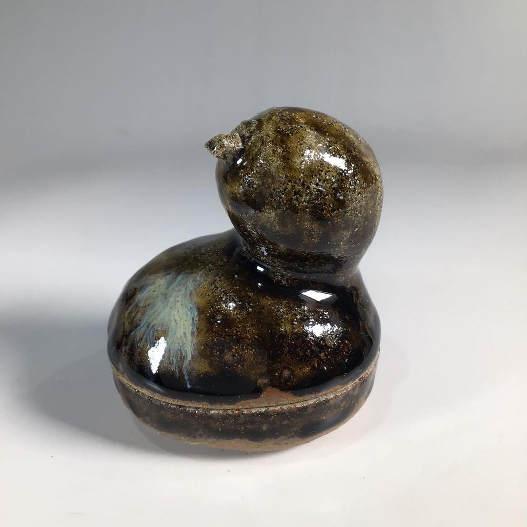 Ｎ２８１　香合　『徳澤守俊造』『久田宗也　尋牛斎　箱書』『瓢香合』　共箱　茶道具