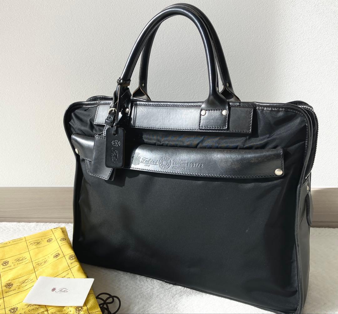 【美品★】Felisi フェリージ 8637/2 ビジネスバッグ ブラック 袋付