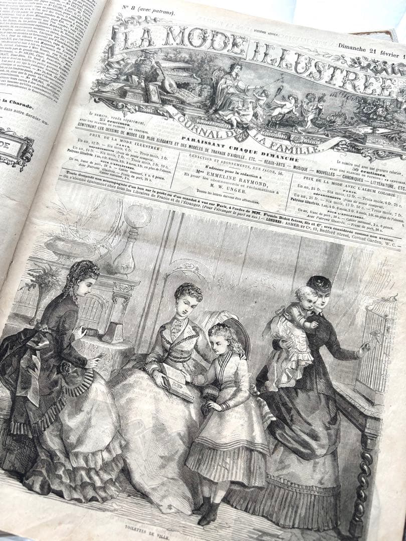 専用　フランス　アンティーク　ファッション雑誌　1869年　年鑑本　モード　洋書
