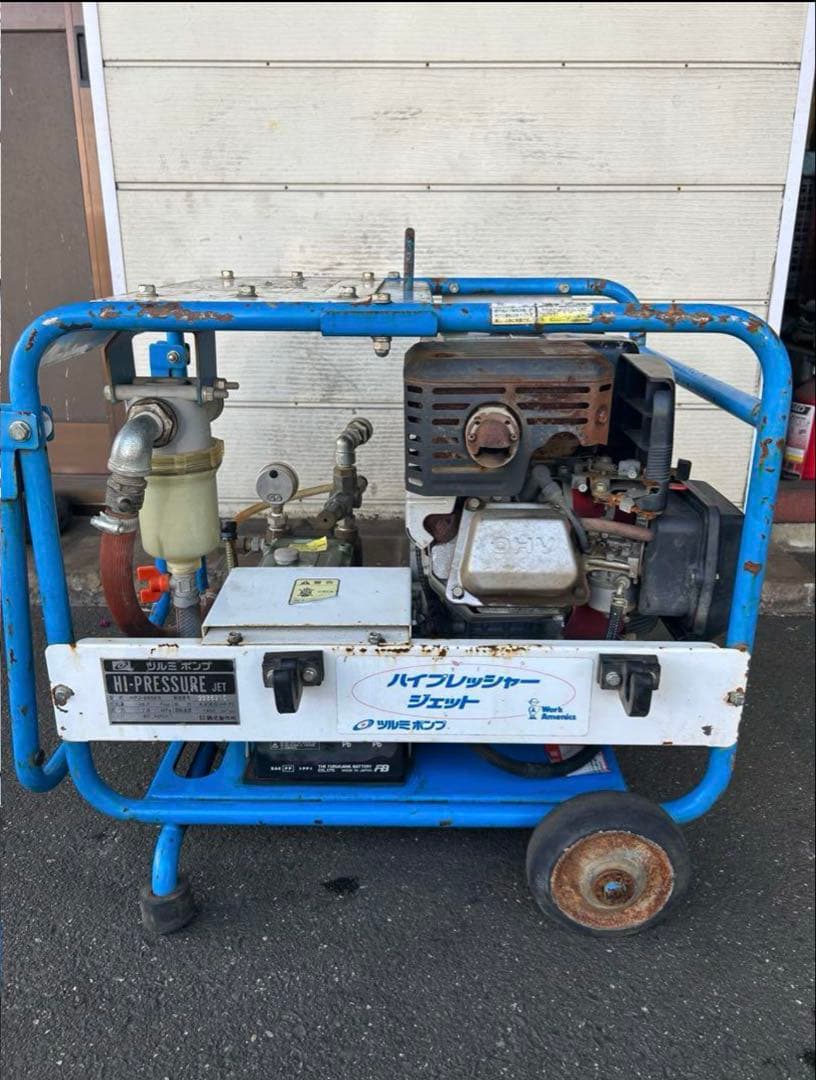 KL3★強い★ツルミ鶴見製作所エンジン式高圧洗浄機　多水量型　HPJ-680ES