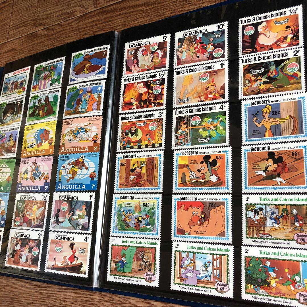 大コレクション！ディズニー切手388種！ストックブック、鑑賞シート収納！楽しい！
