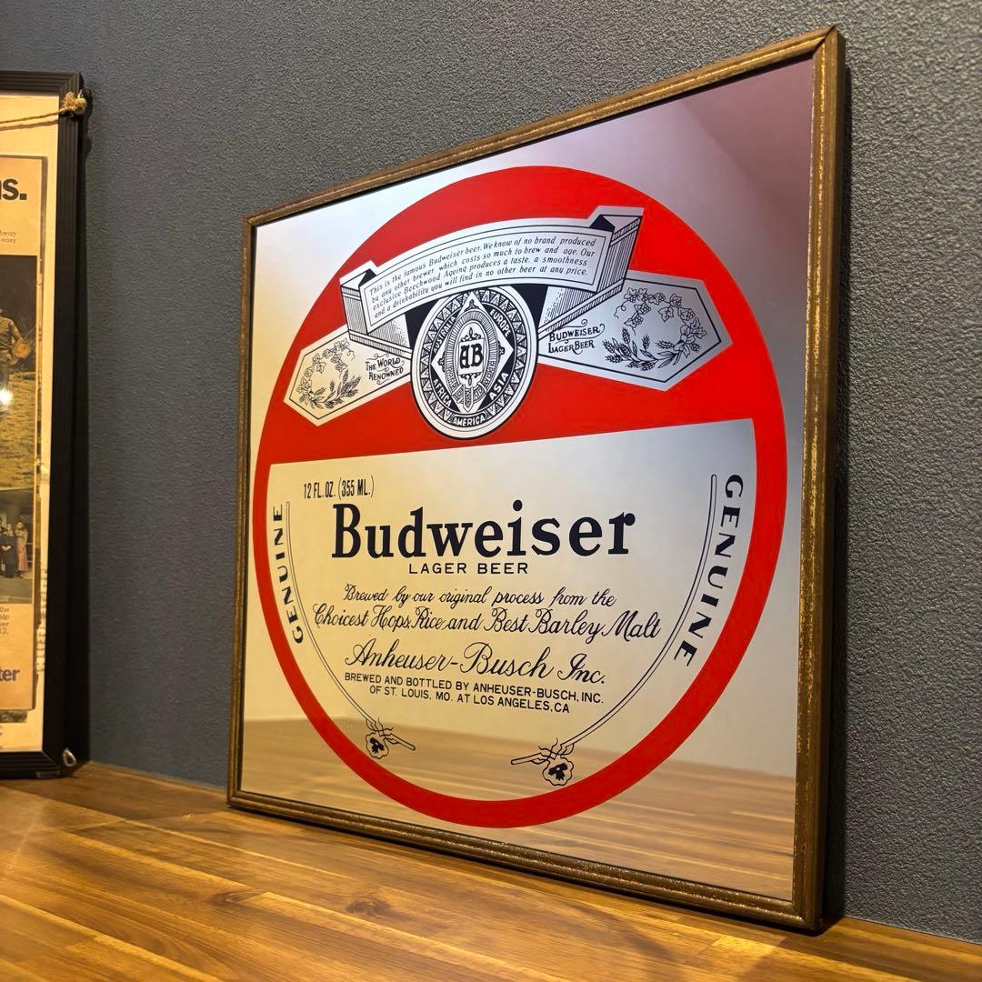 バドワイザー　Budweiser パブミラー80s ビンテージ