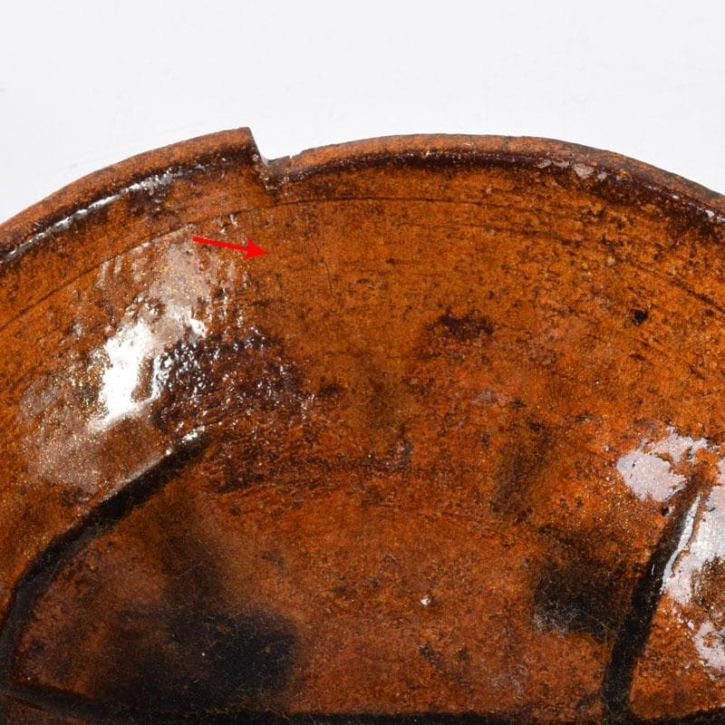 和食器　大樋焼　大樋長楽造　飴釉　柏葉　向皿　5客　共箱　M　R8141