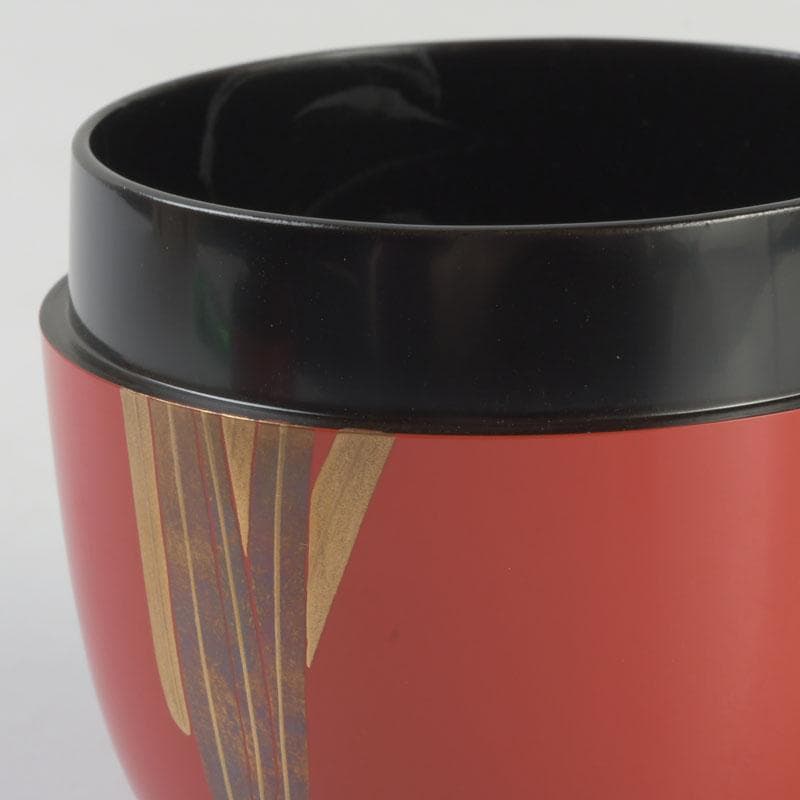 茶道具　山中塗　坂下雄峰作　水仙蒔絵　大棗　共布共箱　M　9654