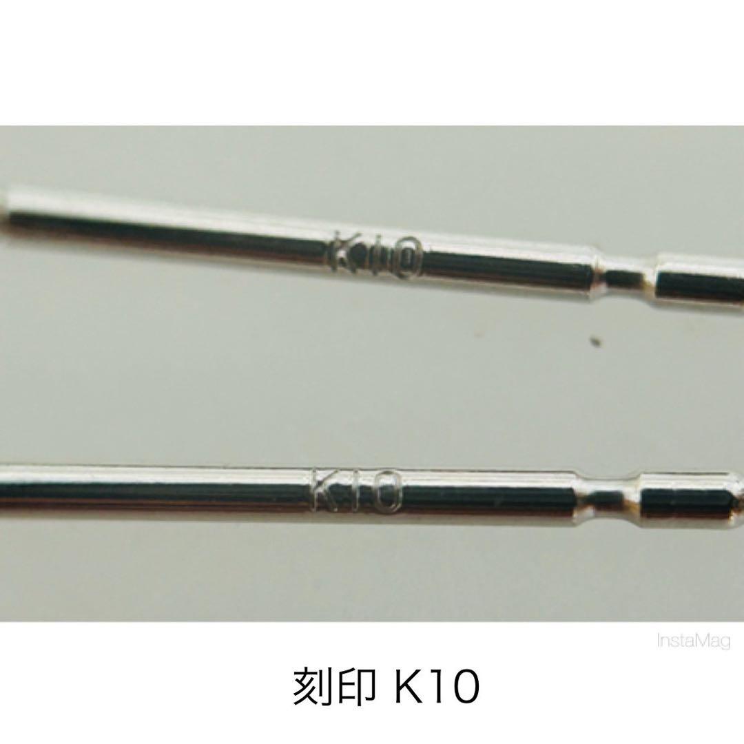 (M0107-4)K10,18WGタヒチ黒蝶真珠アメリカンピアス