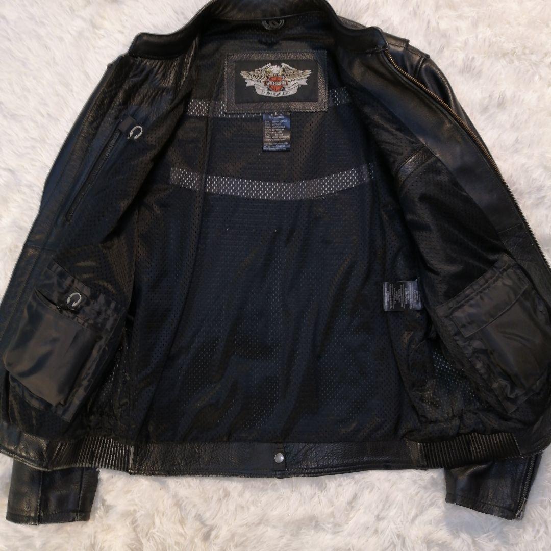 【激レア】ハーレーダビッドソン 本革 レザーライダースジャケット サイズL