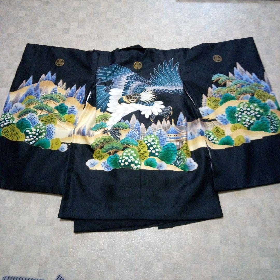 極美品【七五三5歳用】ワンタッチ袴付き羽織袴セット