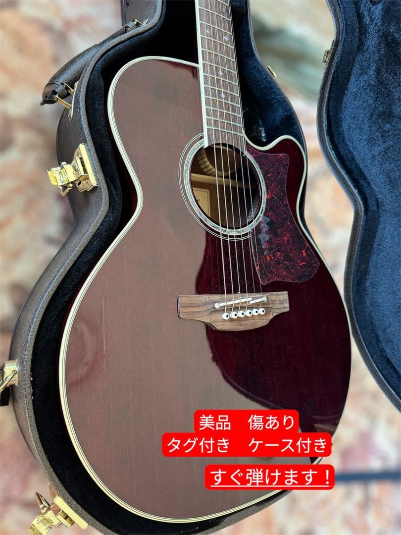 週末限定！！Takamine アコースティックギター ワインレッド ケース付