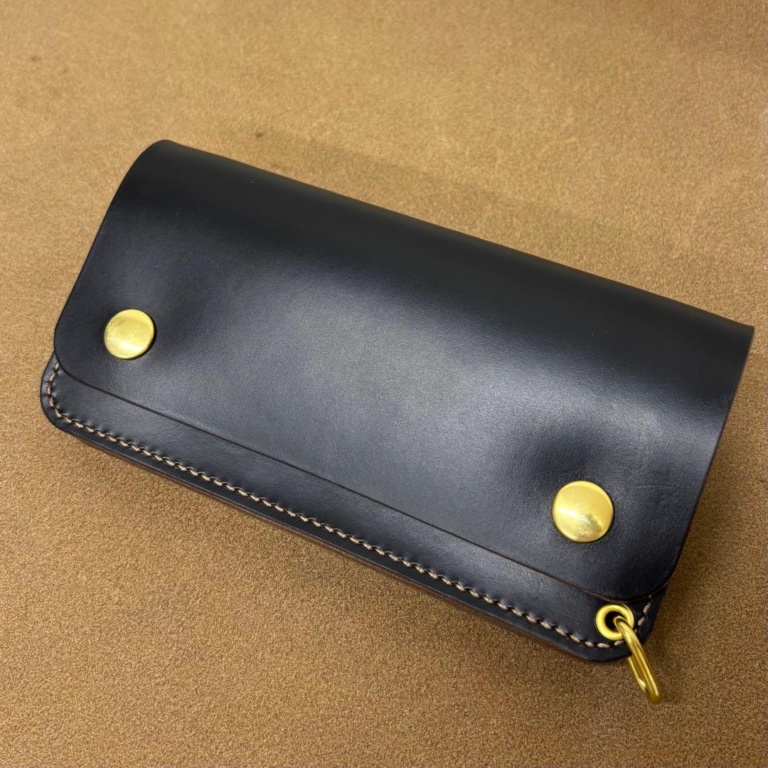 クロムエクセル　トラッカーウォレット　黒　茶心　3層　talon HORWEEN