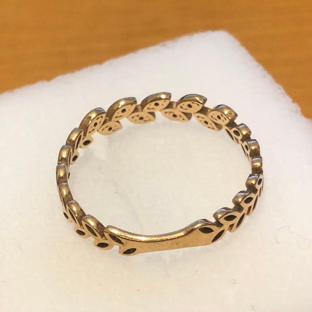 K18リーフデザインゴールドリング　12号　35H2601