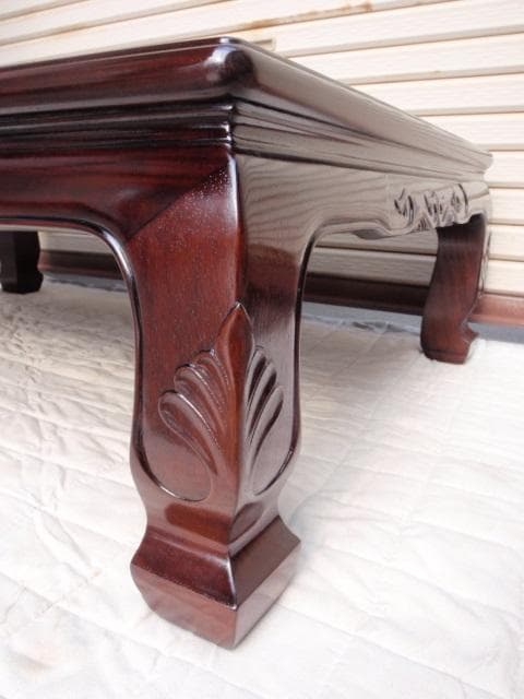 新品！4尺(120巾) 花梨無垢 高級座卓 座敷机 唐木家具 ちゃぶ台/検ケヤキ