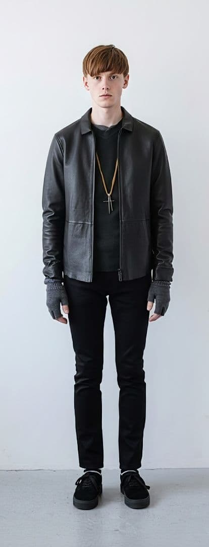 ​【極美品】GIORGIO ARMANI 最高級ラムレザー シャツジャケット M