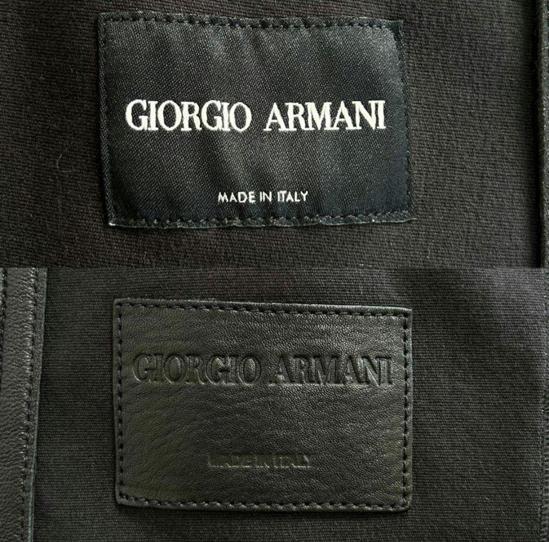 ​【極美品】GIORGIO ARMANI 最高級ラムレザー シャツジャケット M