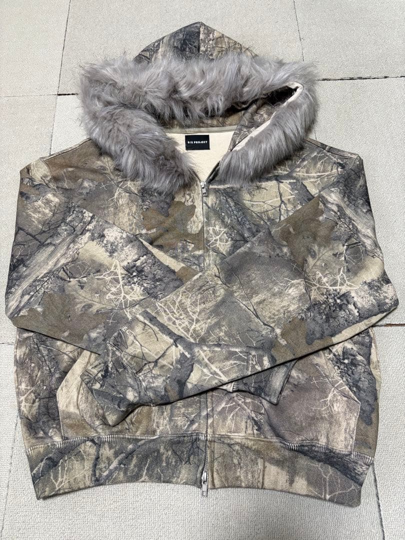 9/S PROJECT パーカー　フード　ファー　リアルツリー迷彩　ダブルジップ