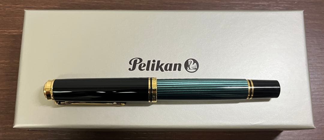 PELIKAN ペリカン スーベレーンM800 18k 万年筆緑縞 EFニブ程度
