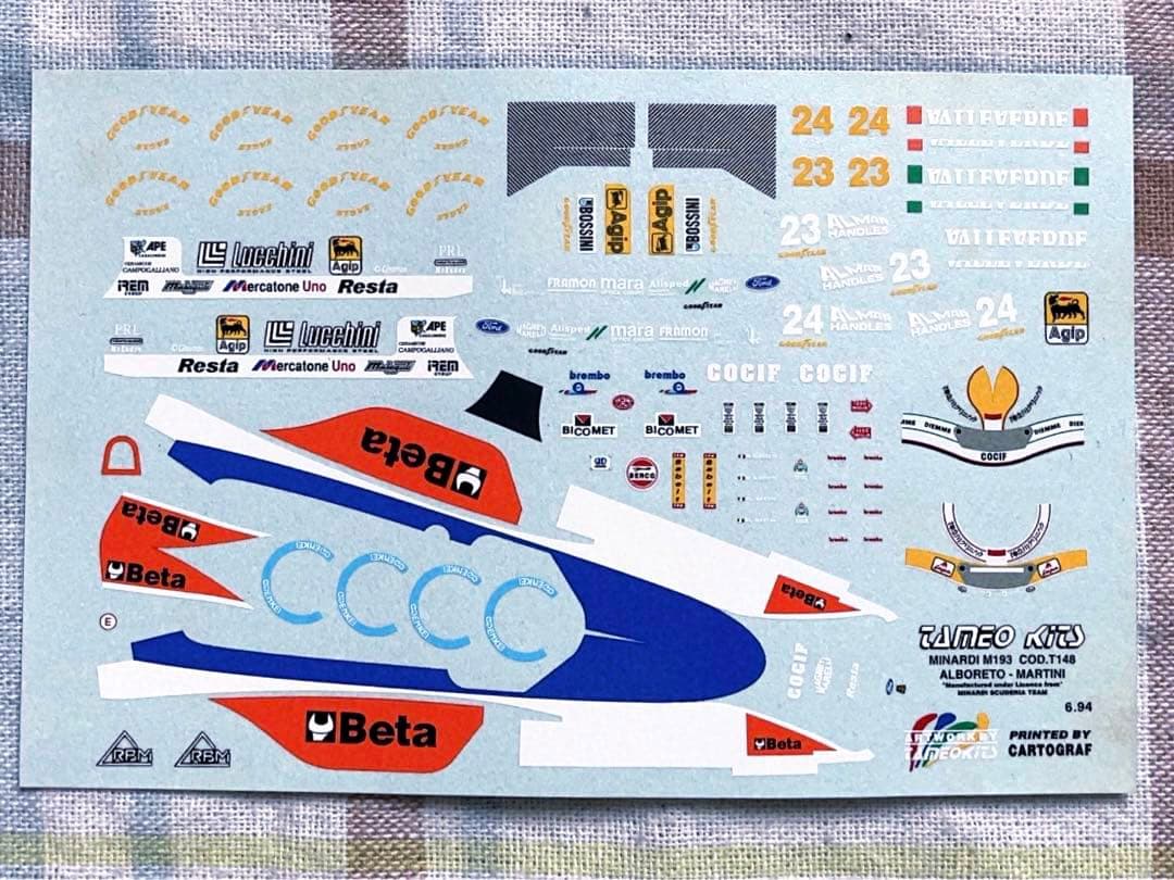 当時モノ タメオ 1/43 ミナルディ M193B・フォード Tameo