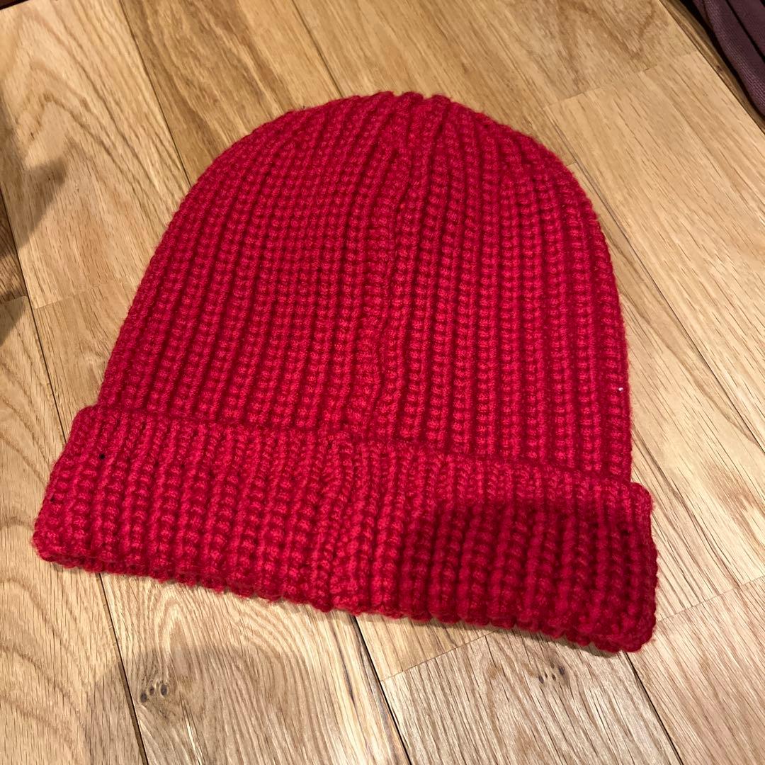 モンクレール ニット帽 赤