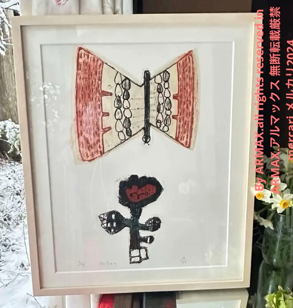 2120様感謝‼️花に蝶‼️アンドー・ヒロミ「POLLEN」限定銅版画署名