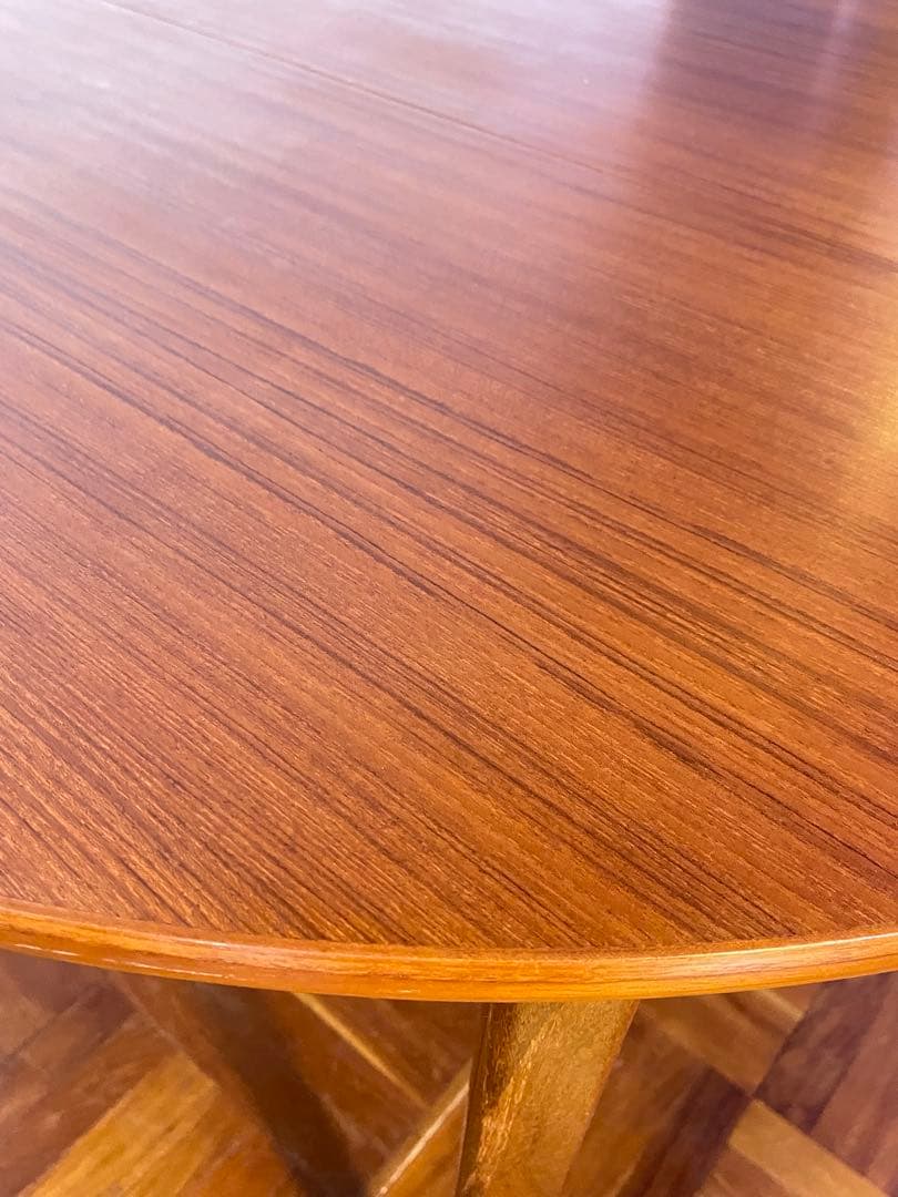 北欧 デンマーク ヴィンテージ チーク エクステンション ラウンド テーブル