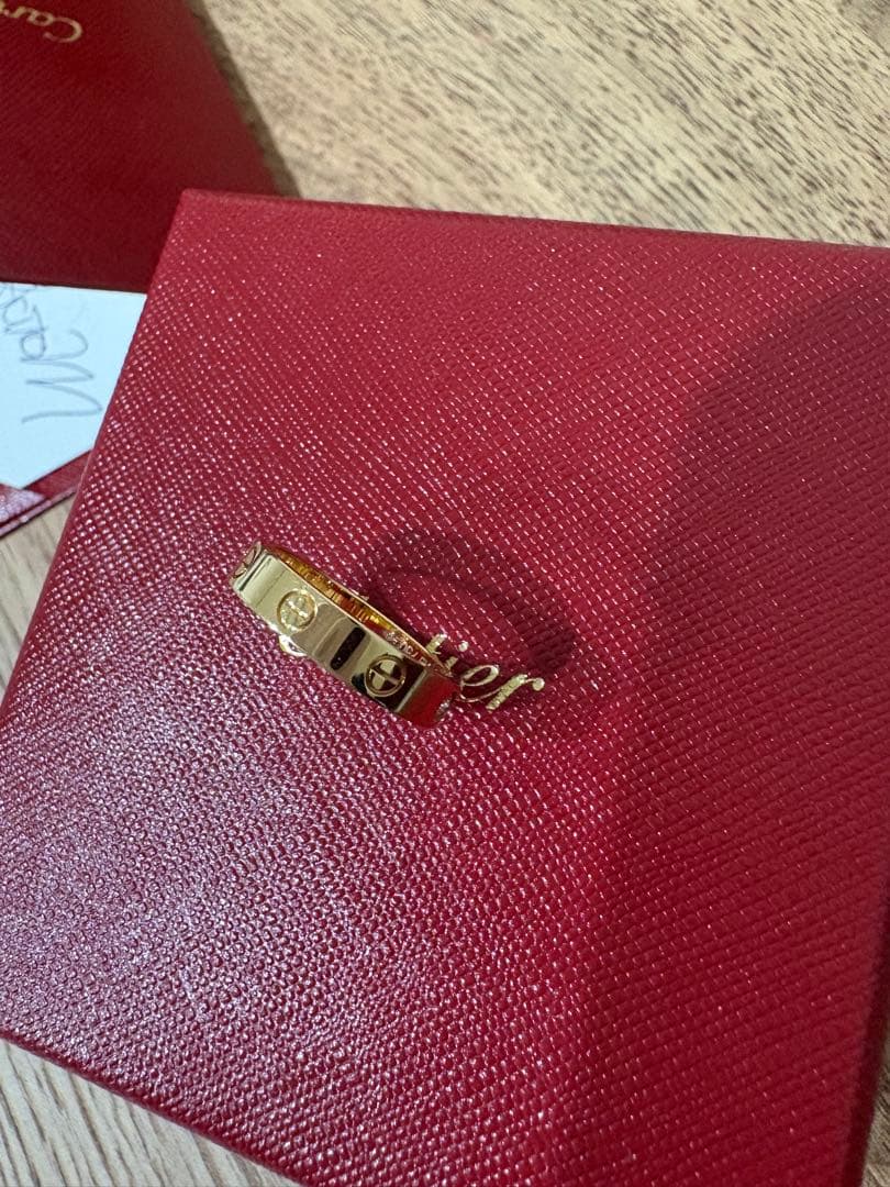 【美品・付属品あり】Cartier ラブリング K18YG ダイヤ1P 14号