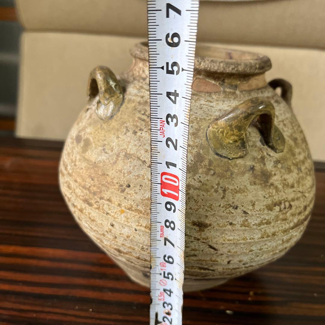 古陶器　骨董　茶壺 花瓶　四つ耳 アンティーク壺　骨董壺