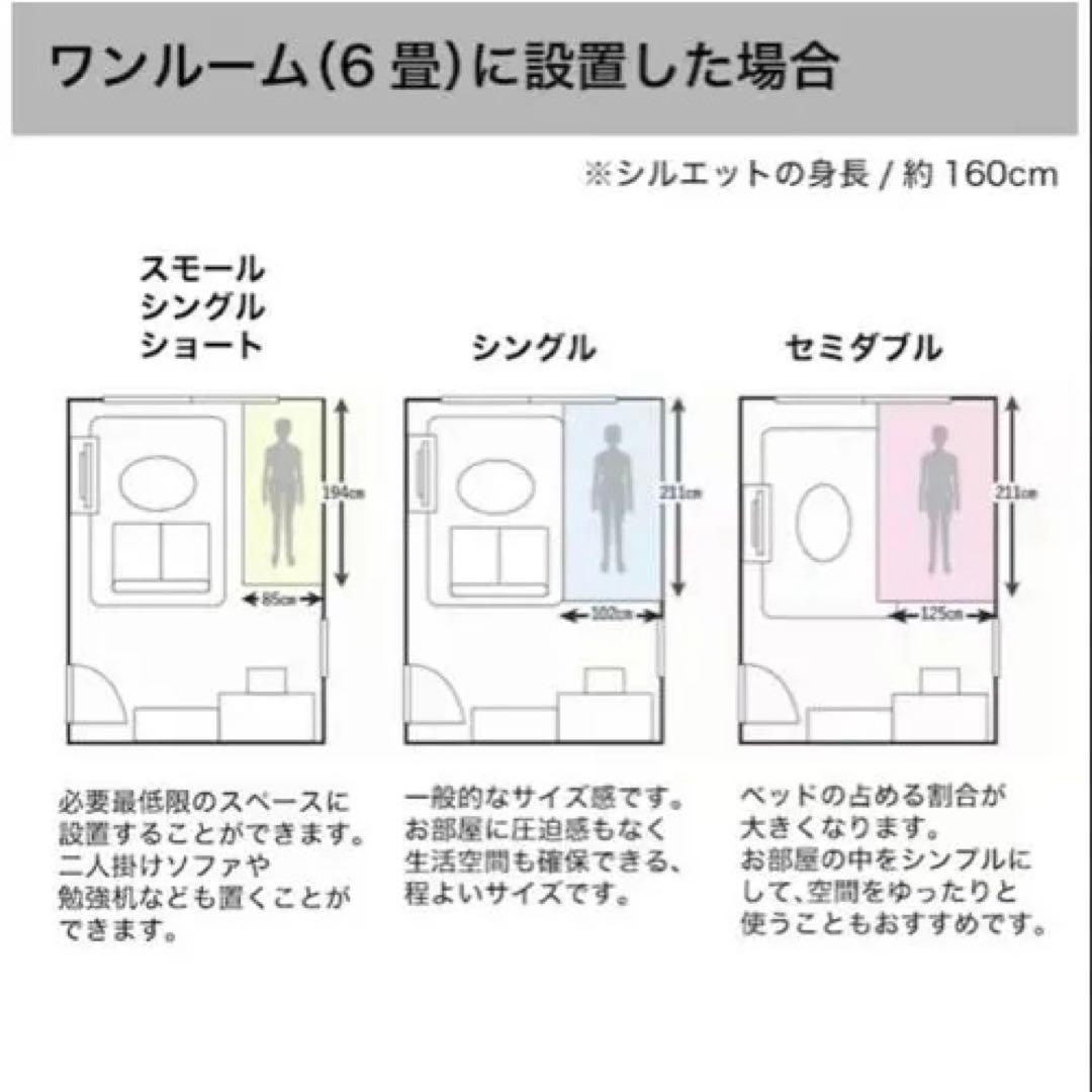 シングルベッドフレーム ホワイト 宮付きすのこ