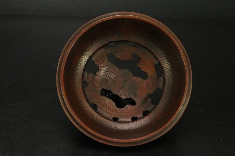 銅 獅子蓋 香炉 在銘 高22cm(LC535)