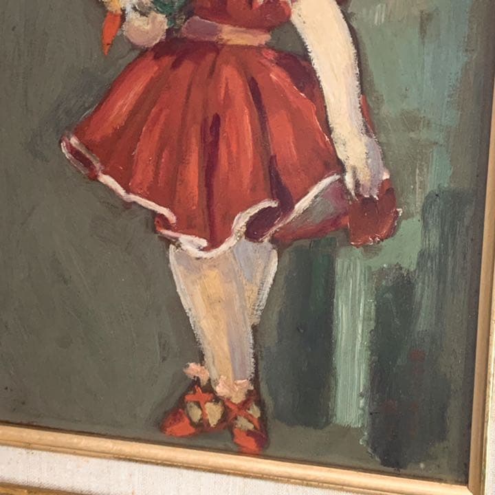 豪華！華族 油絵 人形ドレス ゴールド 額縁 原口 アンティーク