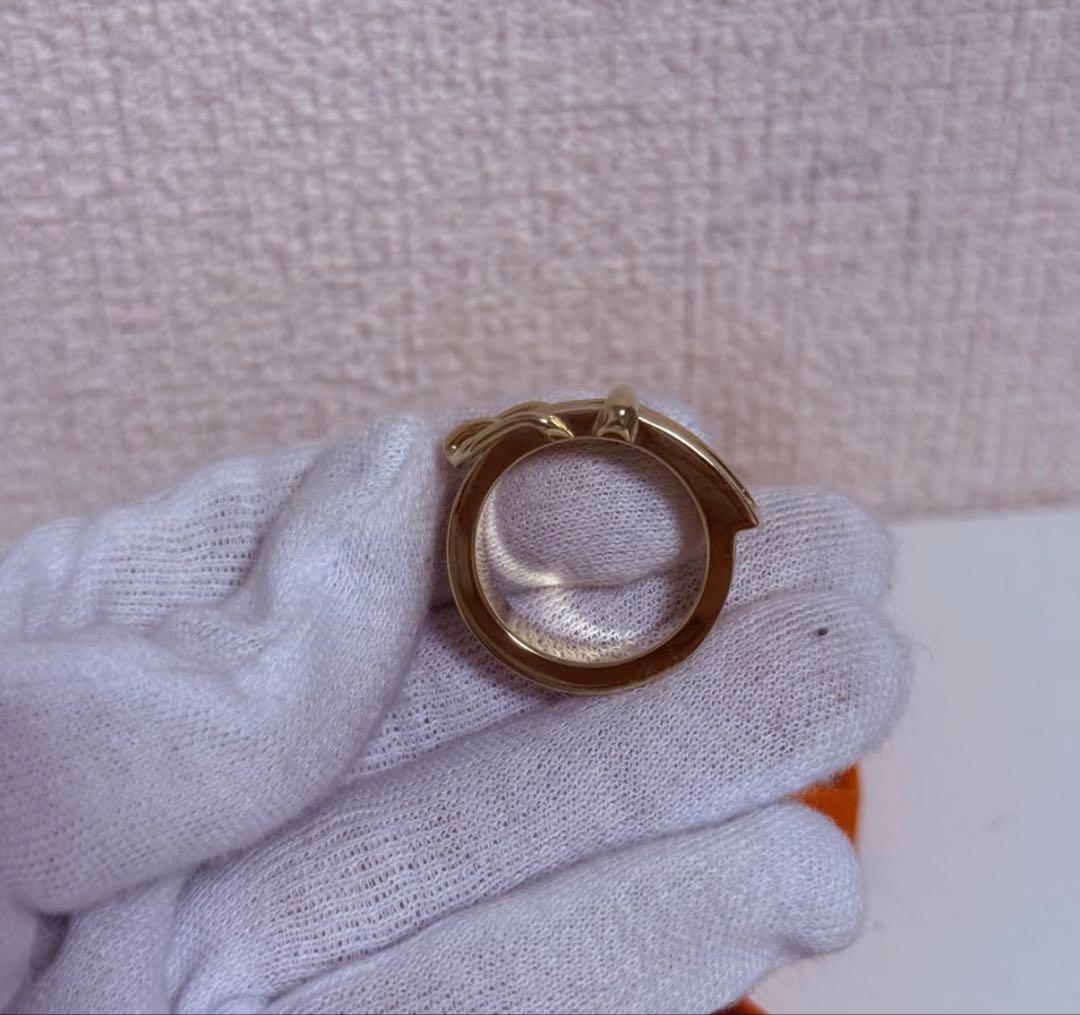 美品　HERMES エルメス スカーフリング　ゴールド